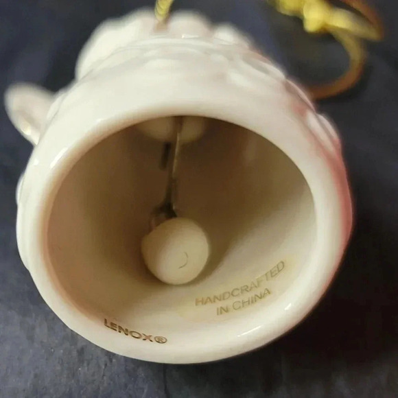 Lenox Ivory Angel Wishes Heart Bell With Gold String Xmas Ornament 847021 MCM - Picture 3 of 9